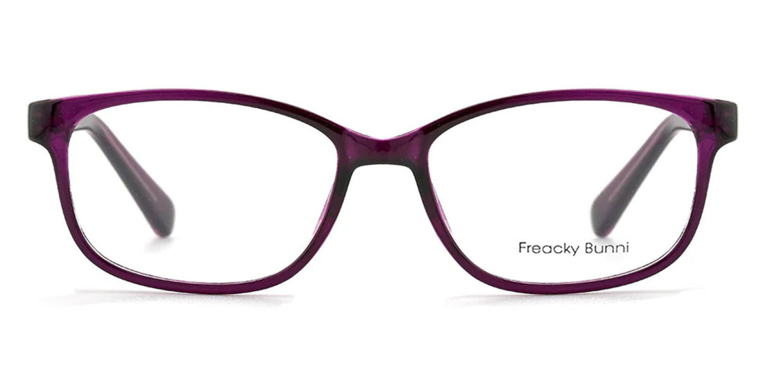 Stylish women’s glasses with clear lenses by Bunni Studios